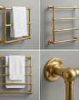 Handmade Unlacquered Brass Towel Holder: Wall Mounted Bathroom Rail