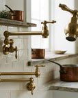Unlacquered Solid Brass Wall-Mounted Pot Filler