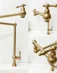 Unlacquered Solid Brass Deck-Mounted Pot Filler