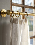 Unlacquered Brass Curtain Pole – Wall Mounted with Rings