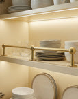 Unlacquered Brass Gallery Rail: Kitchen Shelf Safety Bar
