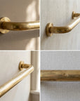 Solid Brass Angled Grab Bar – Wall-Mounted Bathroom Support Rail