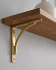 Handmade Unlacquered Brass Shelf Bracket – Curved Wall Support