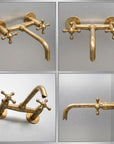 Unlacquered Brass Bathroom Tub Filler Faucet