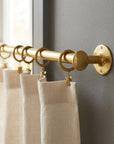Unlacquered Brass Curtain Pole – Wall Mounted with Rings