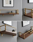 Unlacquered Brass Gallery Rail – Solid Brass Shelf Kit