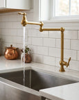 Unlacquered Solid Brass Deck-Mounted Pot Filler