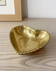 Brass Heart Candle Holder: Solid Brass Tealight Bowl for Jewelry or Key Catchall