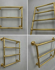 Handmade Unlacquered Brass Towel Holder: Wall Mounted Bathroom Rail