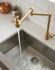 Unlacquered Solid Brass Deck-Mounted Pot Filler