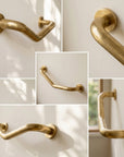 Unlacquered Brass Bathroom Grab Bar – Wall-Mounted Support Rail