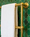 Brass Hydronic Towel Warmer – Wall Mounted Heated Rail