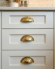 Brass Cast Drawer Pull Handle: Shell Furniture Handle