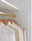 Unlacquered Brass Clothes Rail: Handmade Wardrobe Hanging Rod, Wall Mounted Brass Bar for Closet Storage