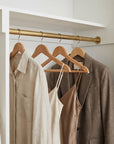 Unlacquered Brass Clothes Rail: Handmade Wardrobe Hanging Rod, Wall Mounted Brass Bar for Closet Storage