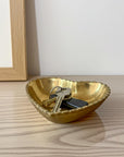 Brass Heart Dish: Solid Brass Key Holder and Jewelry Catchall Bowl