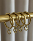 Set Of Brass Curtain Rings: Solid Brass Drapery Rings for Café Curtains