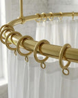 Round Brass Shower Curtain Rail: Ceiling & Wall Mounted Circular Bathroom Rod