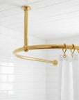Brass U-Shaped Ceiling Curtain Rail: Dressing Room Fitting Rod for Clothing Shops & Bathrooms