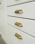 Solid Unlacquered Brass Cup Drawer Pull Bin Handle for Kitchen Cabinets Furniture
