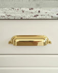 Solid Unlacquered Brass Cup Drawer Pull Bin Handle for Kitchen Cabinets Furniture
