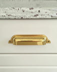 Solid Unlacquered Brass Cup Drawer Pull Bin Handle for Kitchen Cabinets Furniture