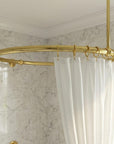 Round Brass Shower Curtain Rail: Ceiling & Wall Mounted Circular Bathroom Rod