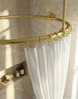 Round Brass Shower Curtain Rail: Ceiling & Wall Mounted Circular Bathroom Rod