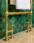 Brass Hydronic Towel Warmer: Heated Towel Rack for Wall Mounted Bathrooms