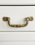 Aged Brass Cup Pull: Handmade Hammered Drawer Bin Pull