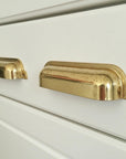Solid Unlacquered Brass Cup Drawer Pull Bin Handle for Kitchen Cabinets Furniture
