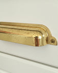 Solid Unlacquered Brass Cup Drawer Pull Bin Handle for Kitchen Cabinets Furniture