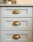 Brass Cast Drawer Pull Handle: Shell Furniture Handle
