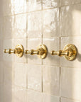 Solid Brass Double Towel Hook: Wall Mounted Bathroom Robe Hook Vintage Hardware