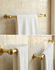 Solid Brass Towel Bar: Unlacquered Wall Mounted Bathroom Rail