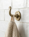Solid Brass Towel Hook: Wall Mounted Bathroom Robe Hook Vintage Hardware
