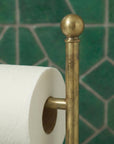 Solid Brass Freestanding Toilet Paper Holder: Mega Roll Holder Storage For Bathroom