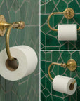Unlacquered Brass Wall Mount Bathroom Tissue Roll: Toilet Paper Holder Bar Bathroom Fixture