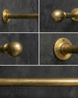 Unlacquered Wall Mount Brass Clothes Rack: Vintage Industrial Closet Hanging Bar