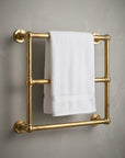 Handmade Unlacquered Brass Towel Holder: Wall Mounted Bathroom Rail