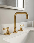Solid Brass Widespread Bathroom Faucet with Hot & Cold Handles