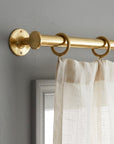 Unlacquered Brass Curtain Pole – Wall Mounted with Rings
