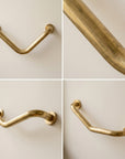 Unlacquered Brass Bathroom Grab Bar – Wall-Mounted Support Rail