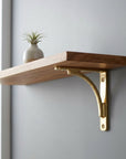 Handmade Unlacquered Brass Shelf Bracket – Curved Wall Support