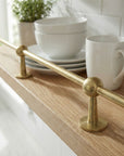 Unlacquered Brass Gallery Rail: Kitchen Shelf Safety Bar