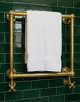 Handmade Unlacquered Brass Towel Warmer: Wall Mounted Bathroom Rail