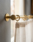 Unlacquered Brass Curtain Pole – Wall Mounted with Rings