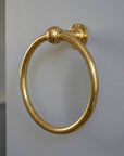 Unlacquered Brass Towel Ring: Vintage Wall Mounted Round Bathroom Holder