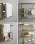 Handmade Unlacquered Brass Towel Holder: Wall Mounted Bathroom Rail