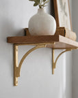 Handmade Unlacquered Brass Shelf Bracket – Curved Wall Support